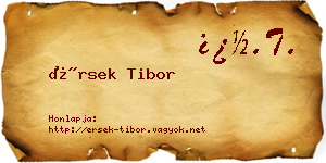 Érsek Tibor névjegykártya