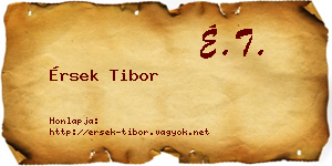 Érsek Tibor névjegykártya
